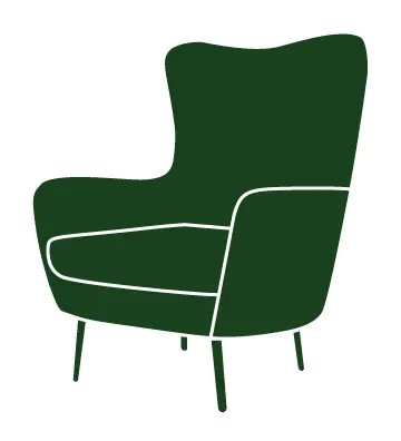 illustration de fauteuil de psychologue vers orienté vers la gauche